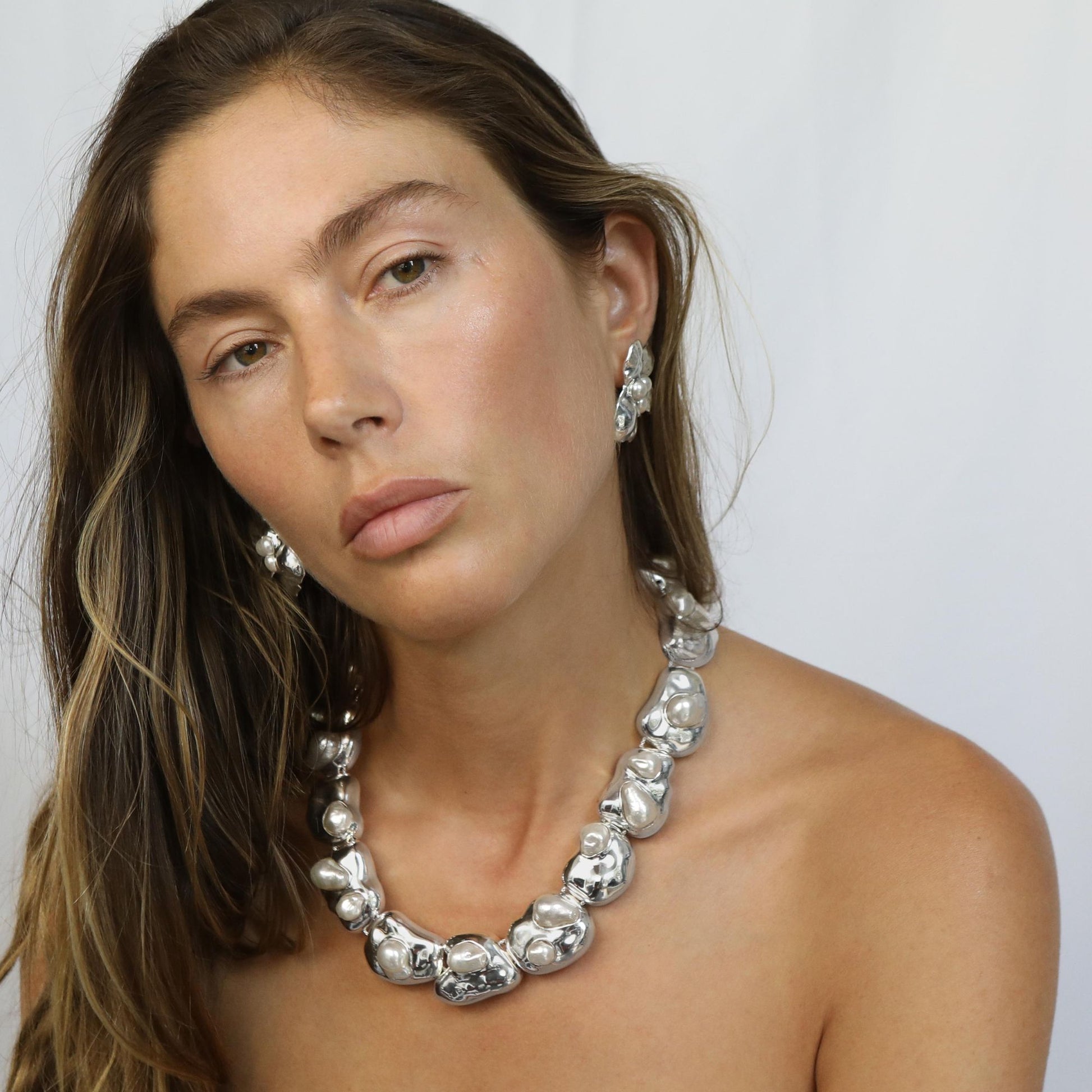 sculpted statement necklace