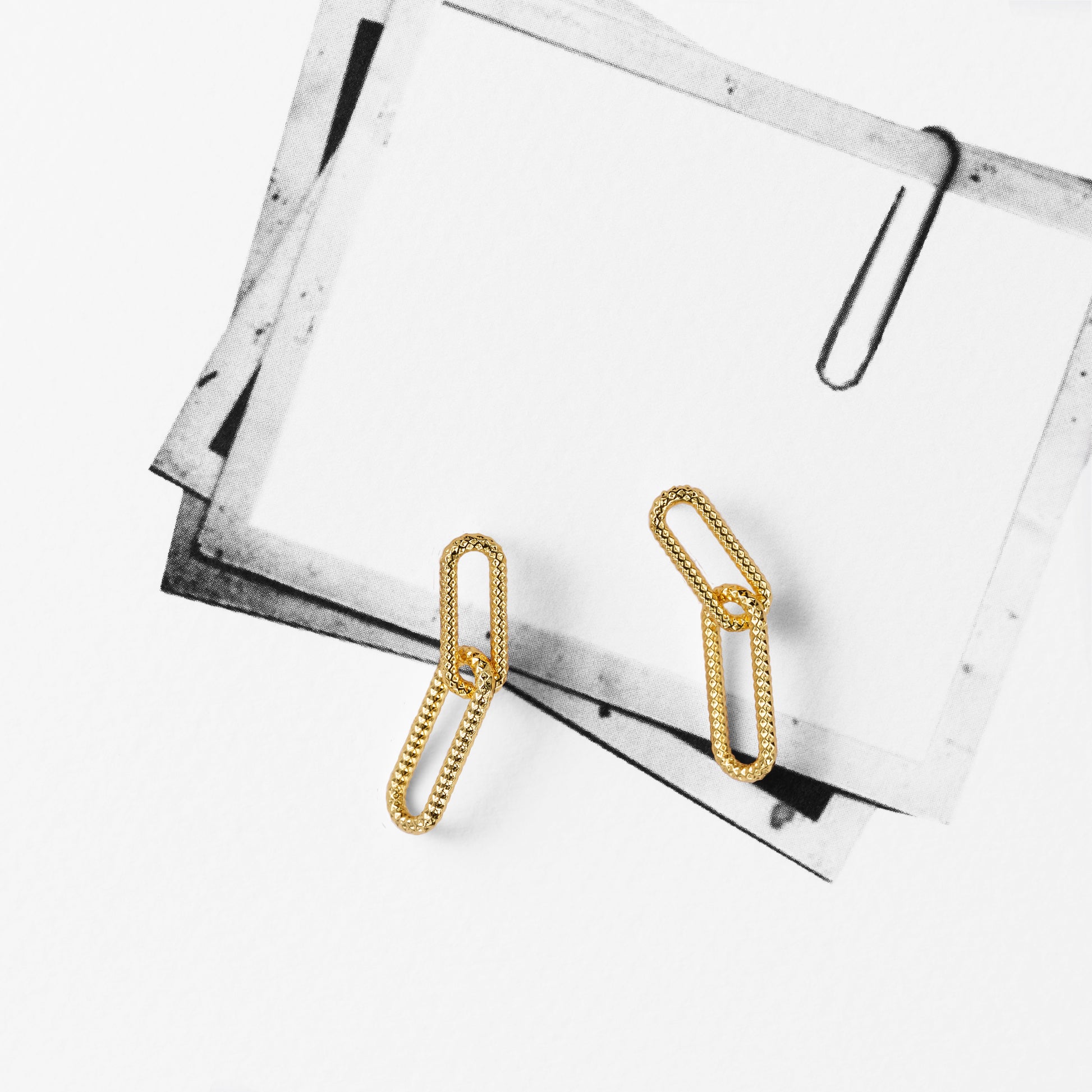 mini paperclip link earrings