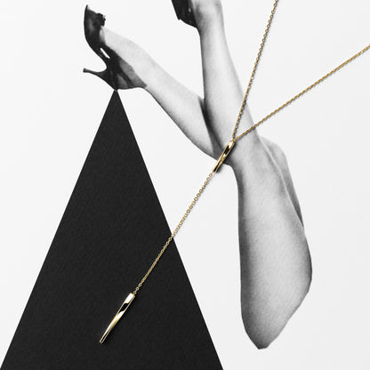 twisted bar y necklace