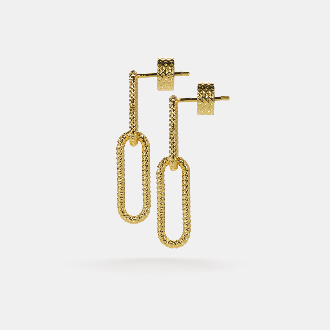 mini paperclip link earrings