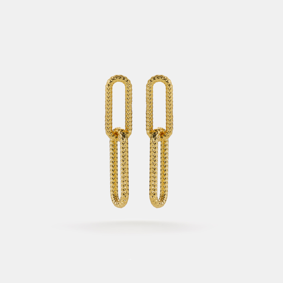 mini paperclip link earrings