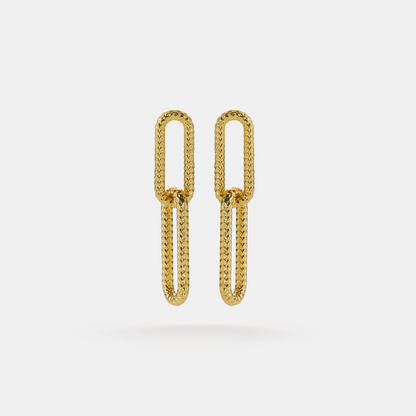 mini paperclip link earrings