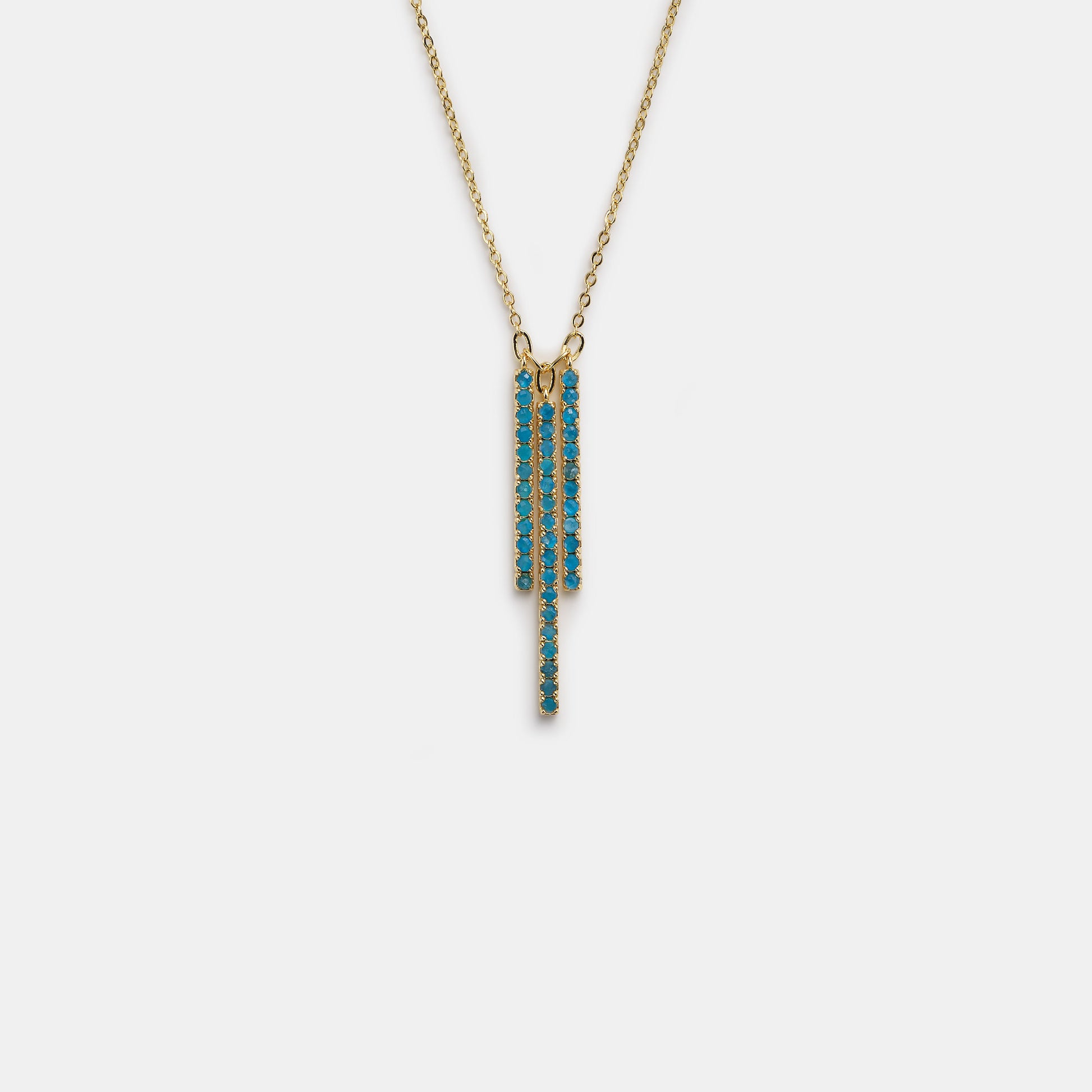 apatite three bar necklace