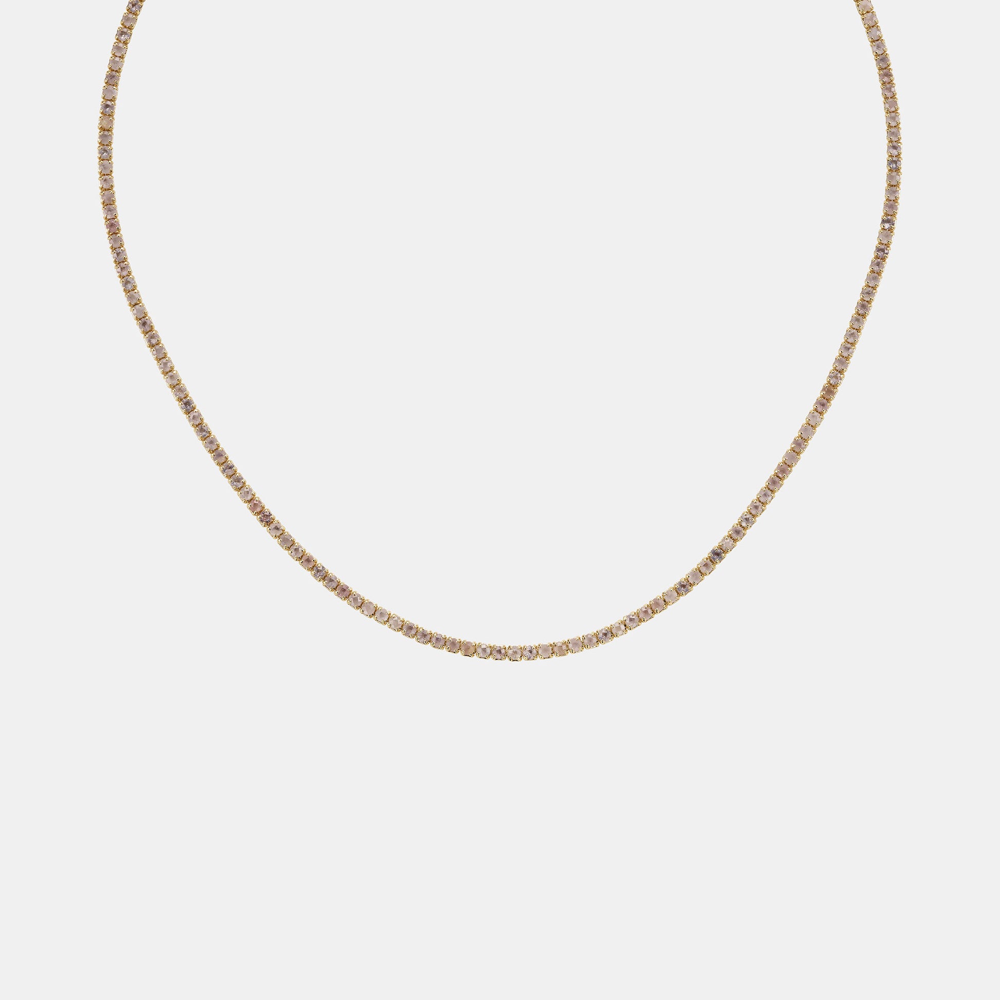 rose quartz tennis necklace