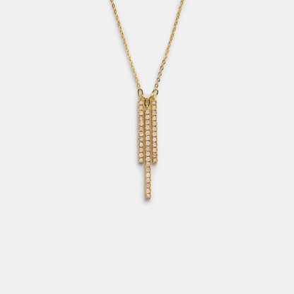 rose quartz three bar necklace