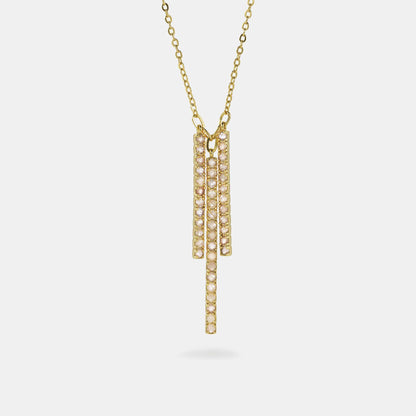 rose quartz three bar necklace