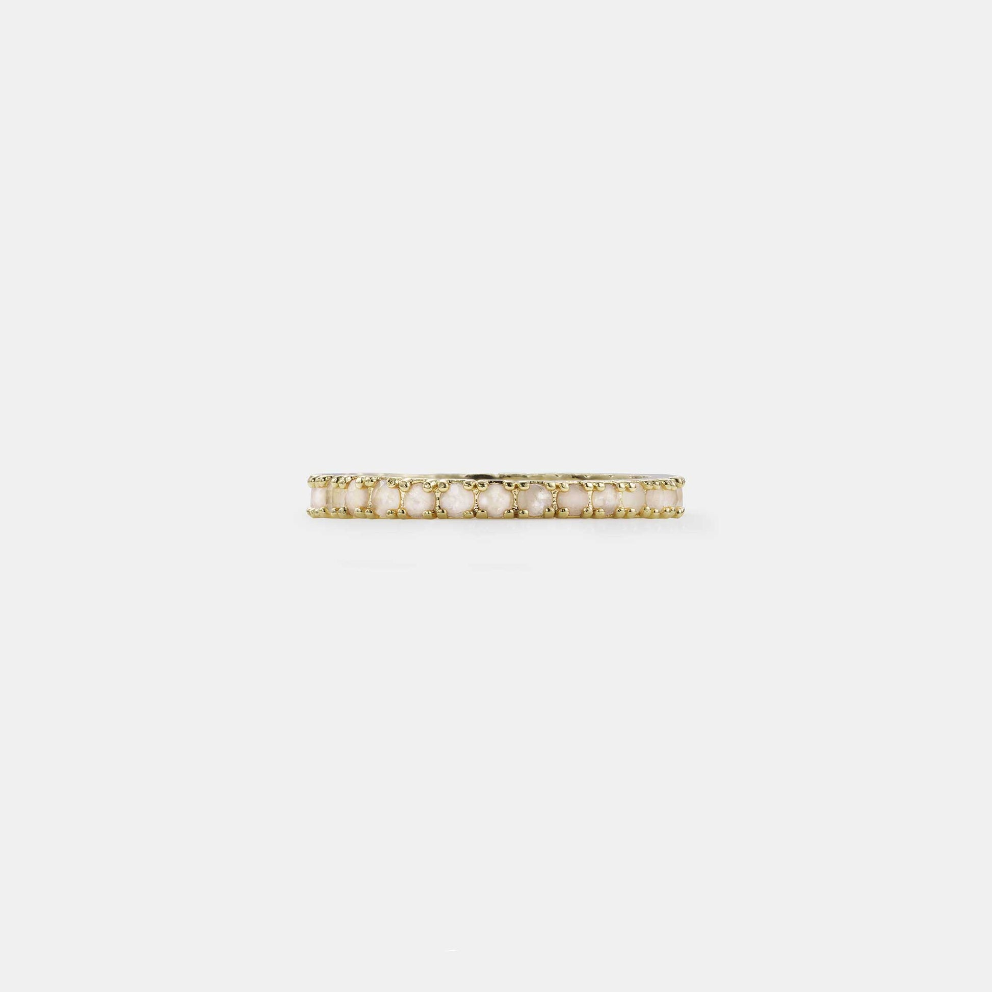 rose quartz eternity band ring