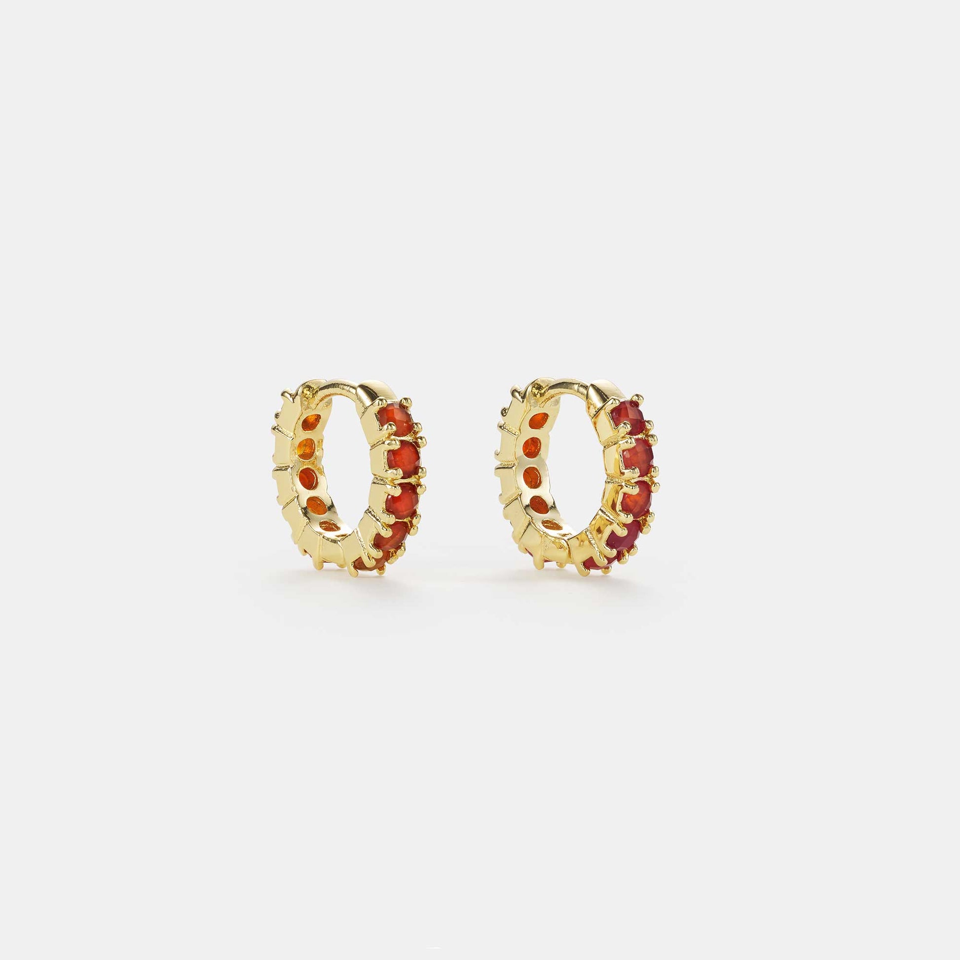 carnelian huggie hoop earrings