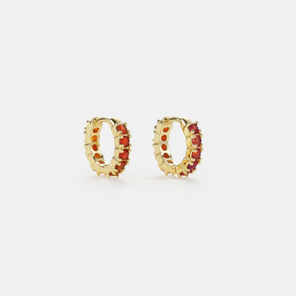 carnelian huggie hoop earrings