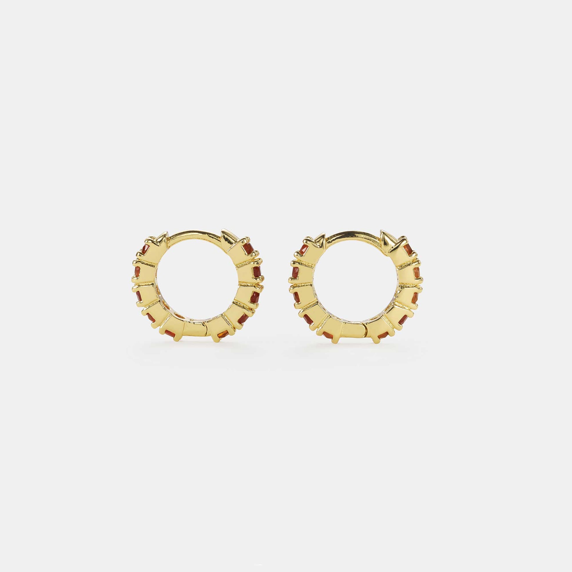 carnelian huggie hoop earrings