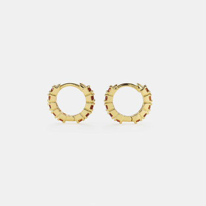 carnelian huggie hoop earrings