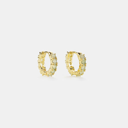 aventurine huggie hoop earrings