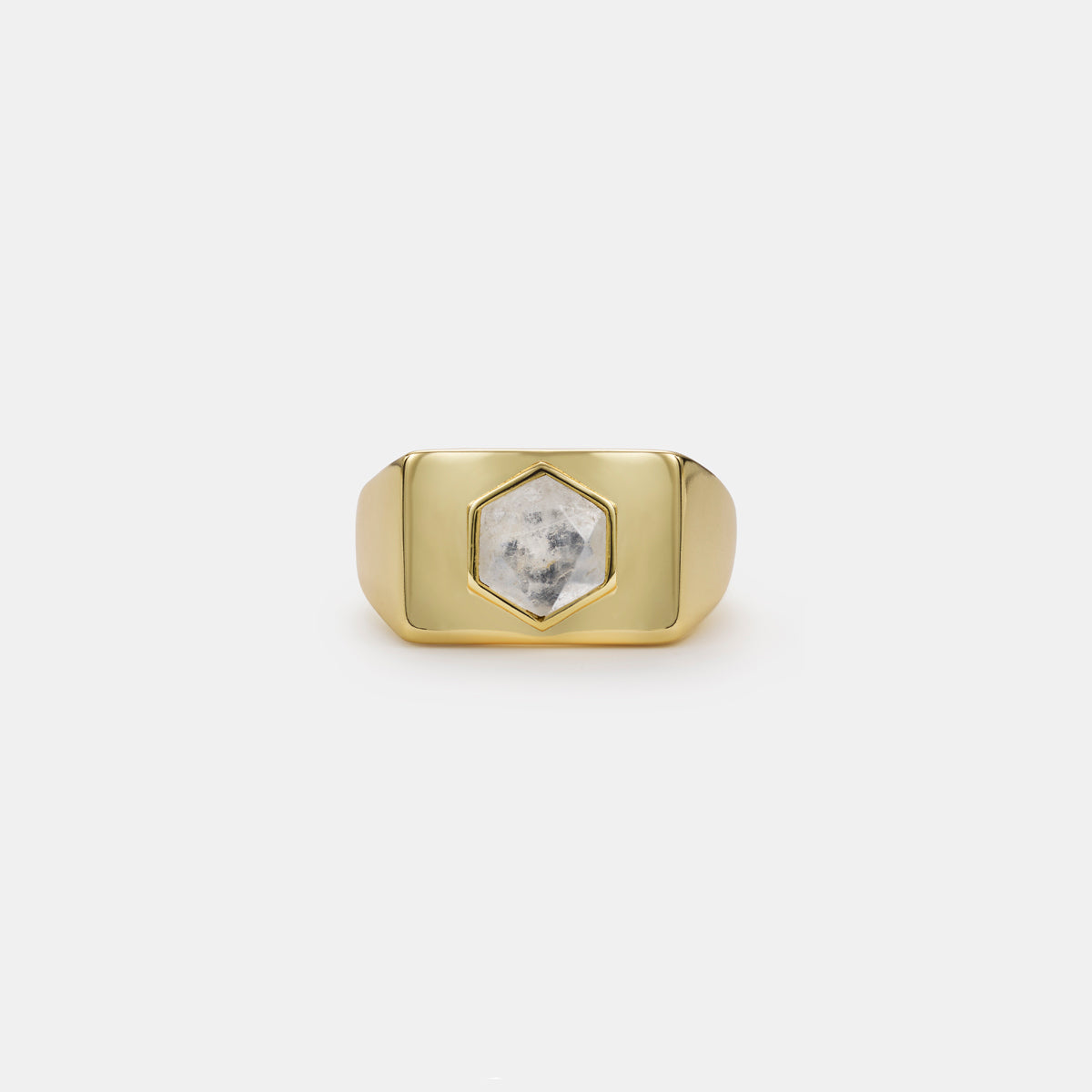 crystal quartz signet ring