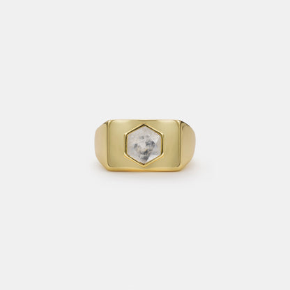 crystal quartz signet ring