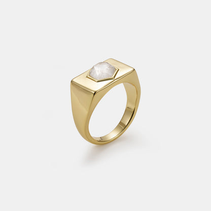 crystal quartz signet ring