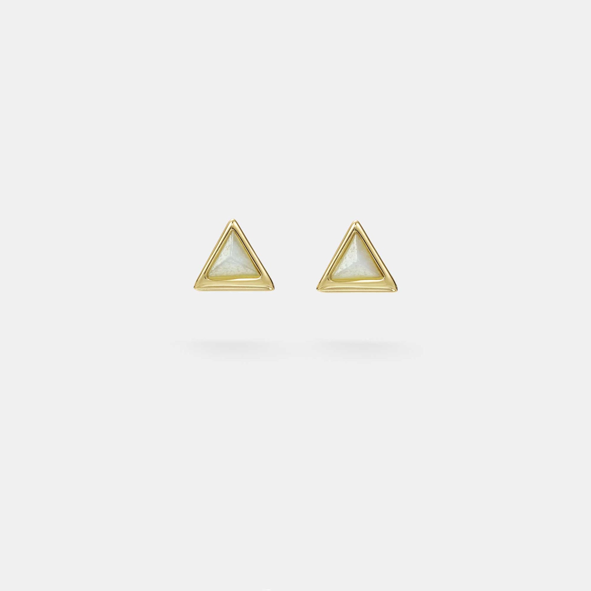 aventurine pyramid stud earrings