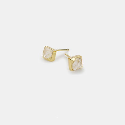 crystal quartz stud earrings