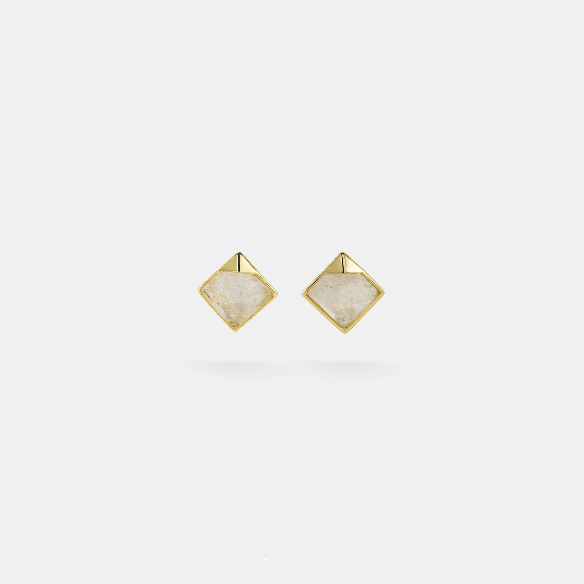 crystal quartz stud earrings