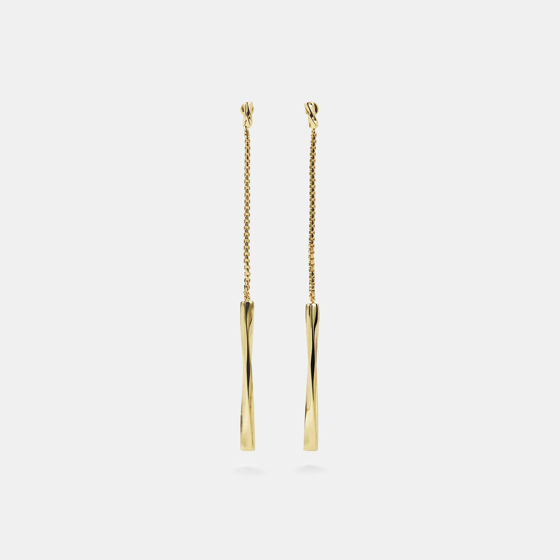twisted bar linear earrings
