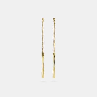 twisted bar linear earrings