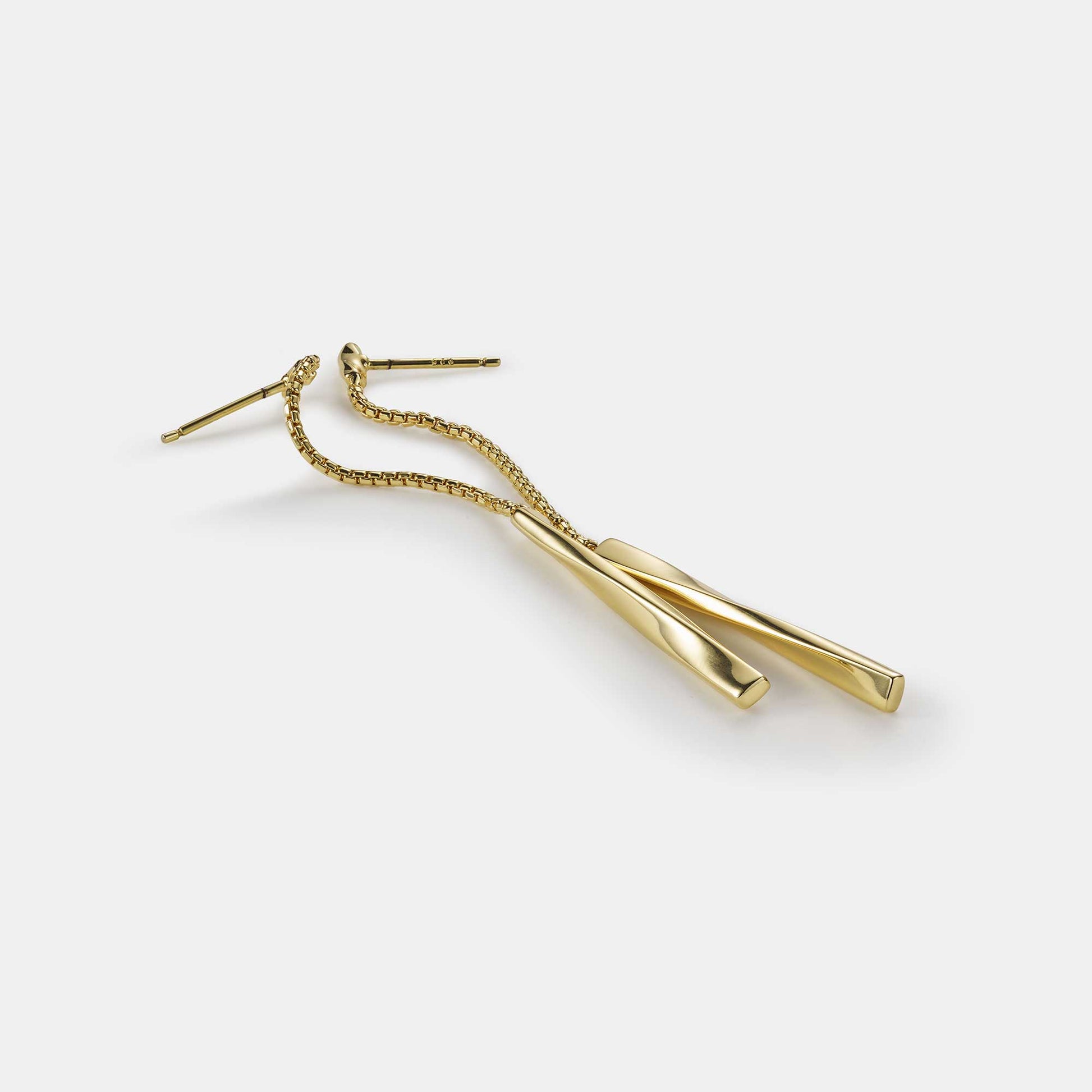 twisted bar linear earrings