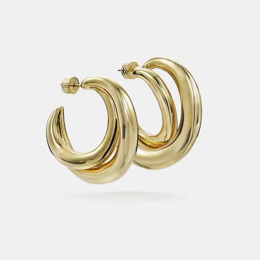 double sculpted hoop earrings