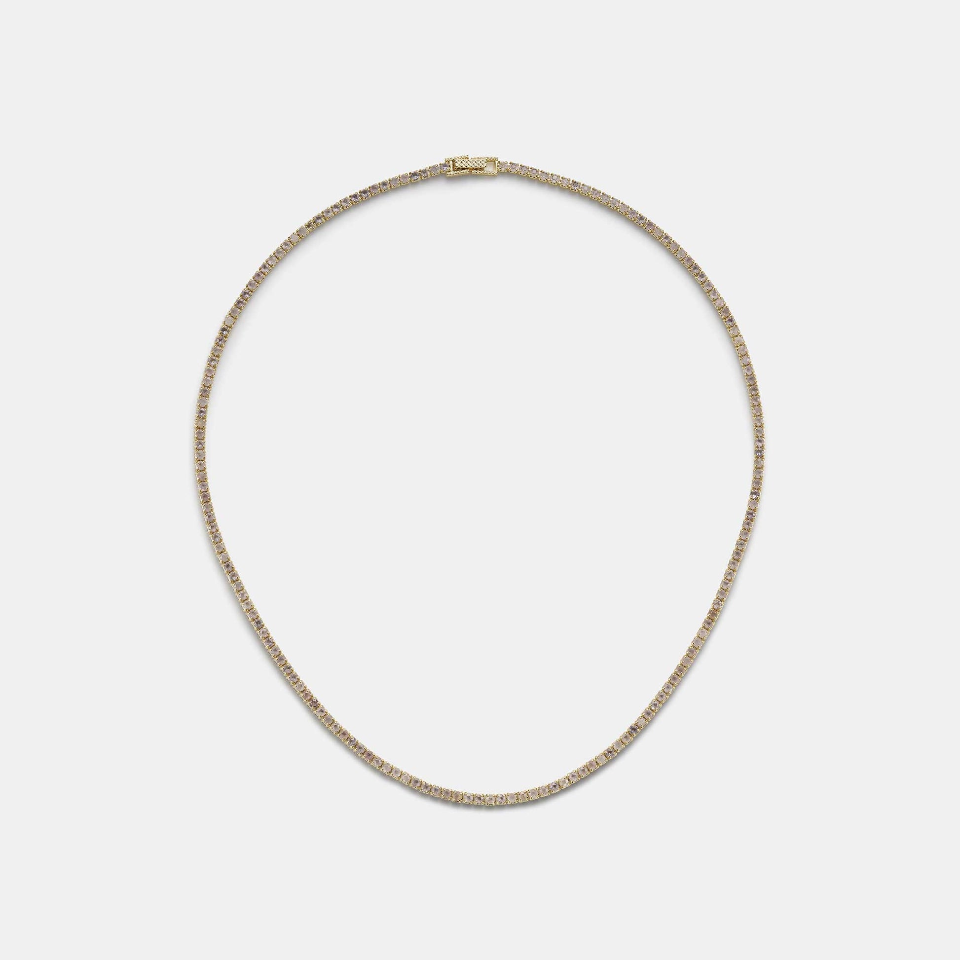 rose quartz tennis necklace