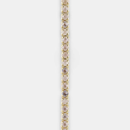 rose quartz tennis necklace