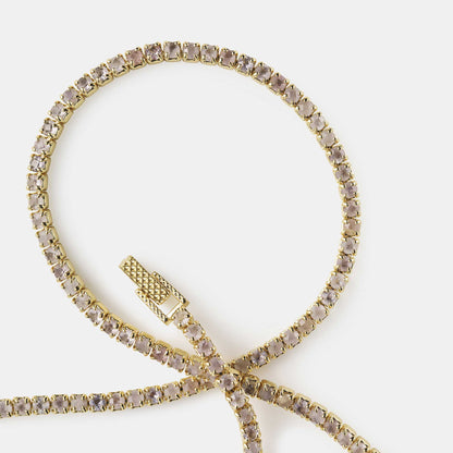 rose quartz tennis necklace