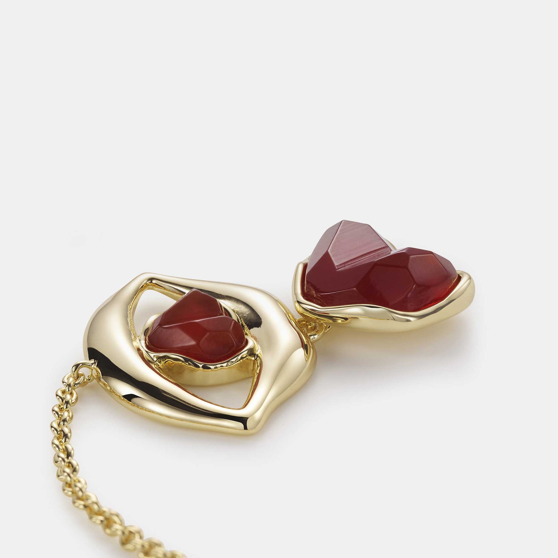 carnelian heart statement earrings