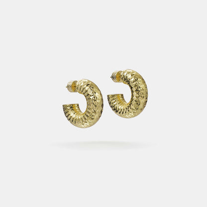 25mm textured hoop earrings