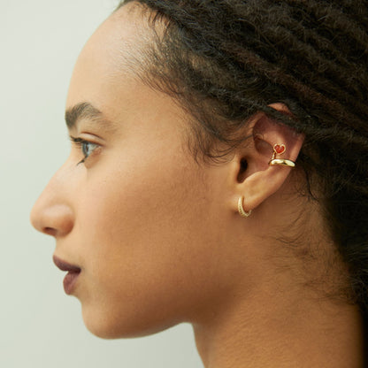 carnelian heart ear cuff