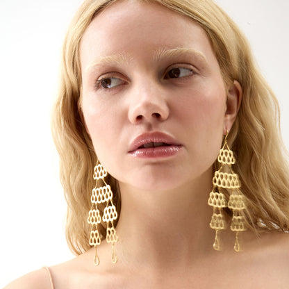 tiered statement earrings