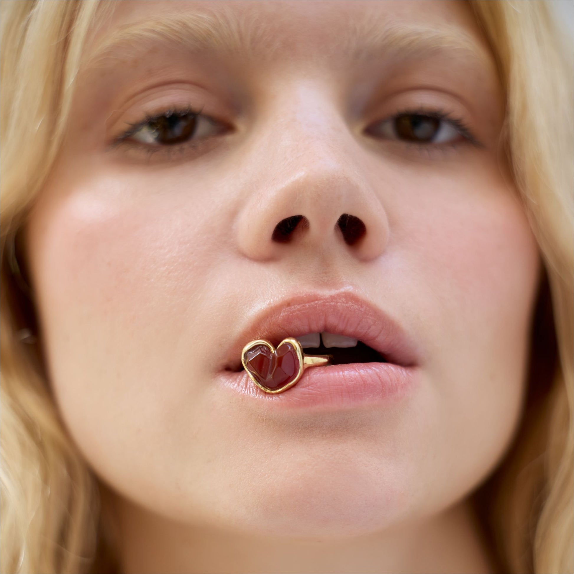 carnelian heart ring