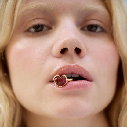 carnelian heart ring