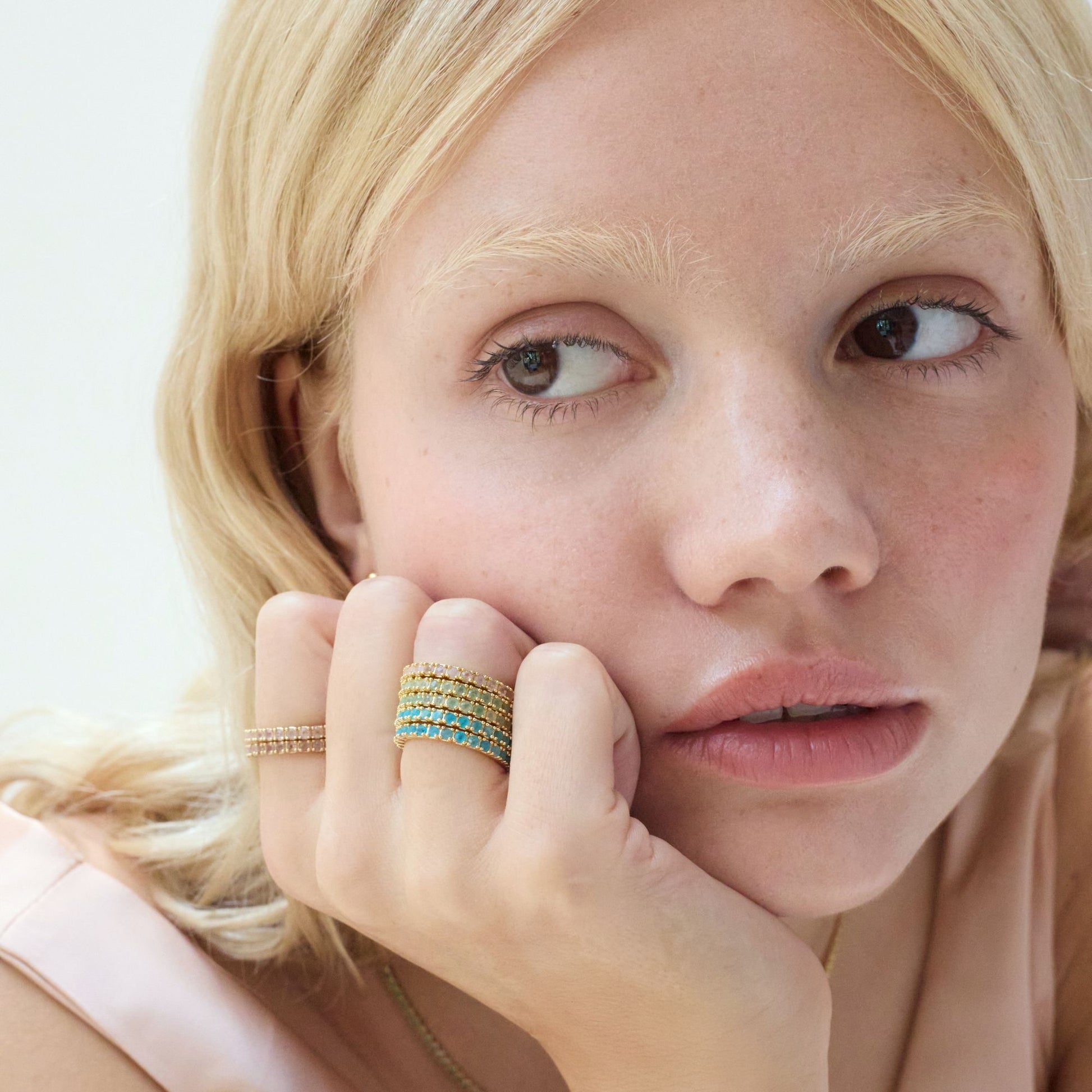 aventurine eternity band ring