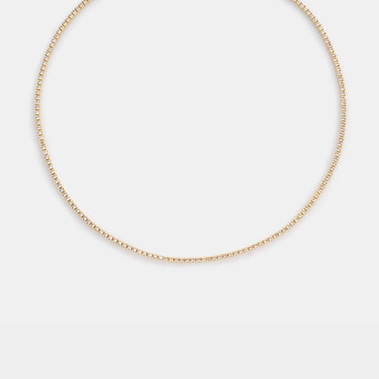 2mm crystal quartz tennis necklace on white background