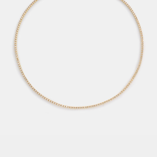 2mm crystal quartz tennis necklace on white background