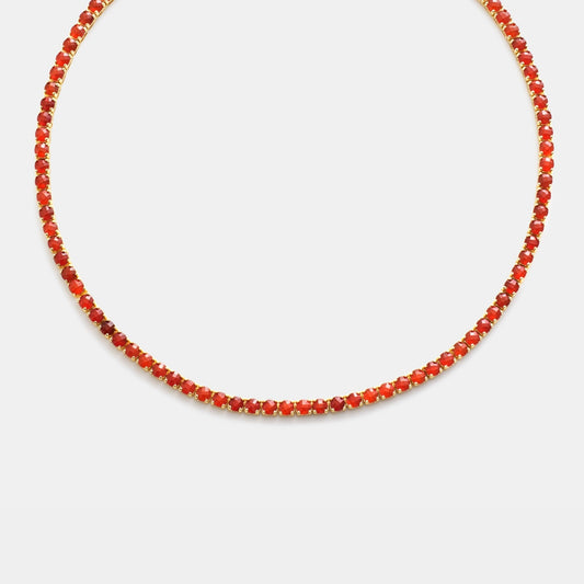 4mm carnelian tennis necklace