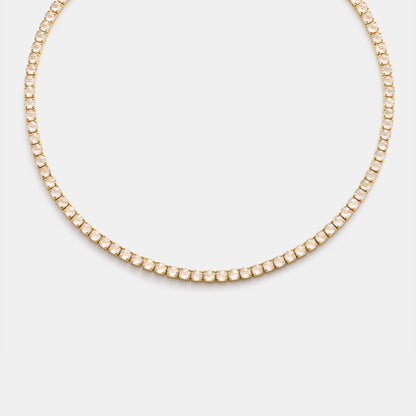 4mm crystal quartz tennis necklace on white background