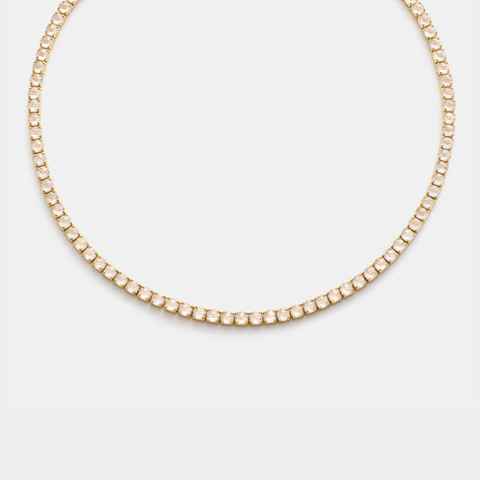 4mm crystal quartz tennis necklace on white background