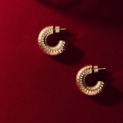 25mm textured hoop earrings