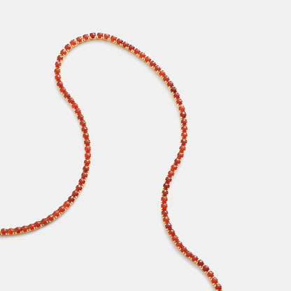 4mm carnelian tennis necklace