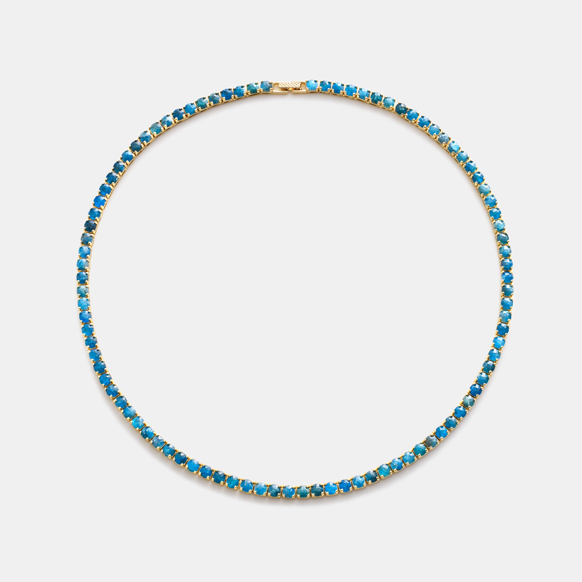 4mm apatite tennis necklace on white background