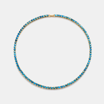 4mm apatite tennis necklace on white background