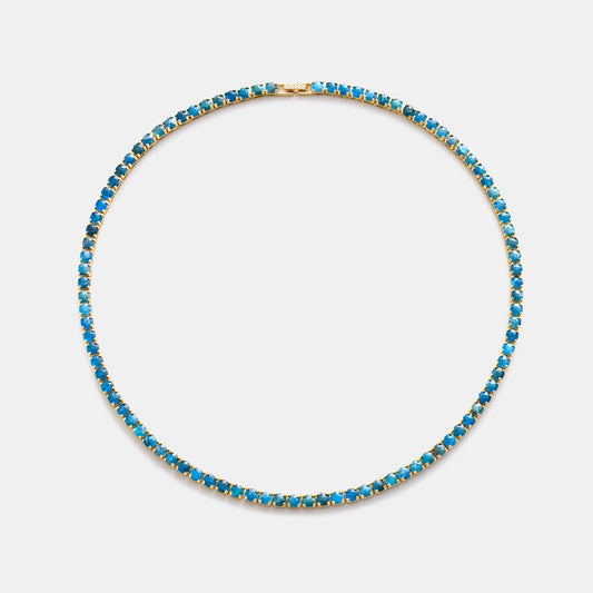 4mm apatite tennis necklace on white background