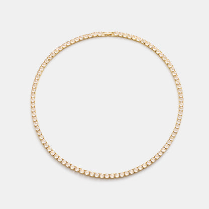 4mm crystal quartz tennis necklace on white background