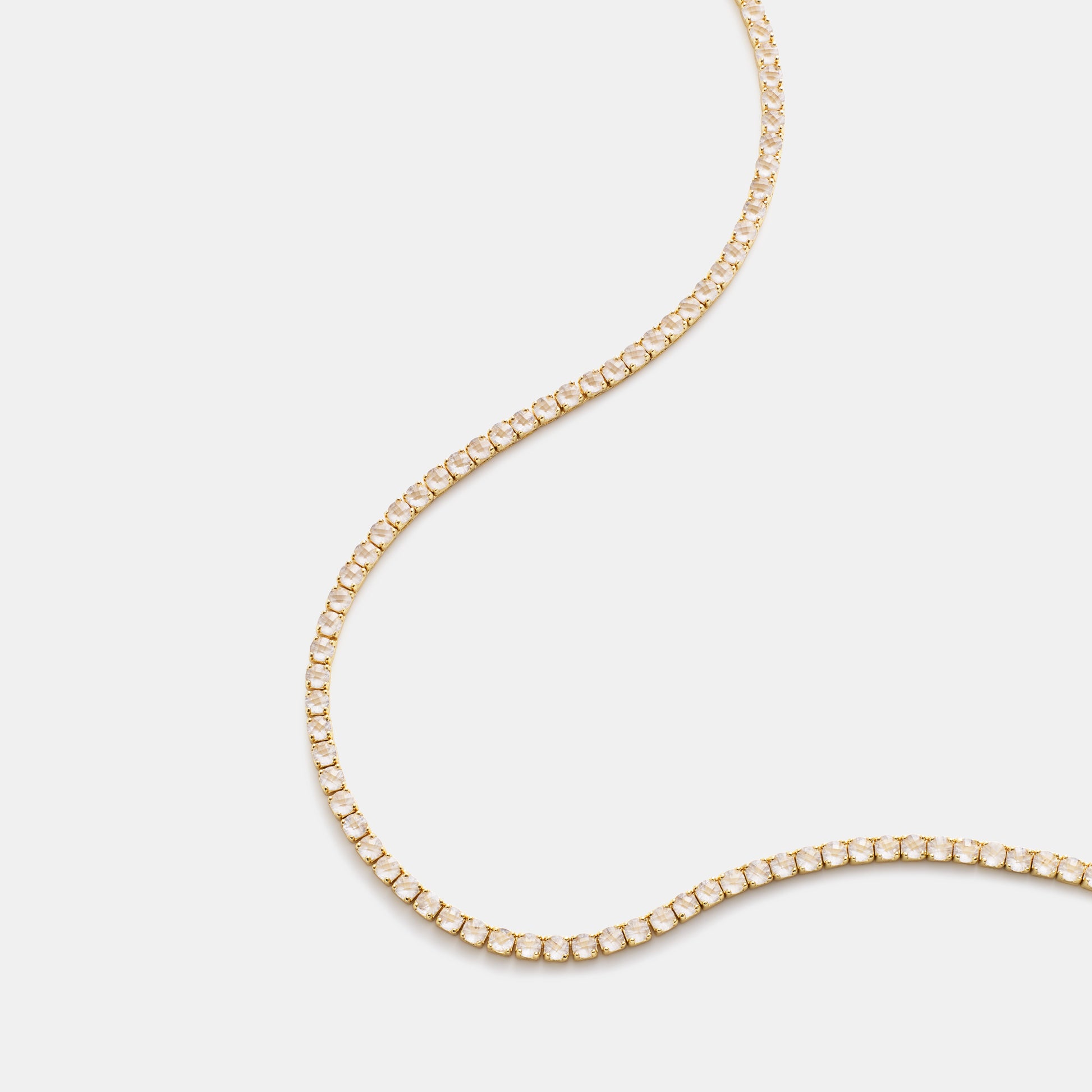 4mm crystal quartz tennis necklace