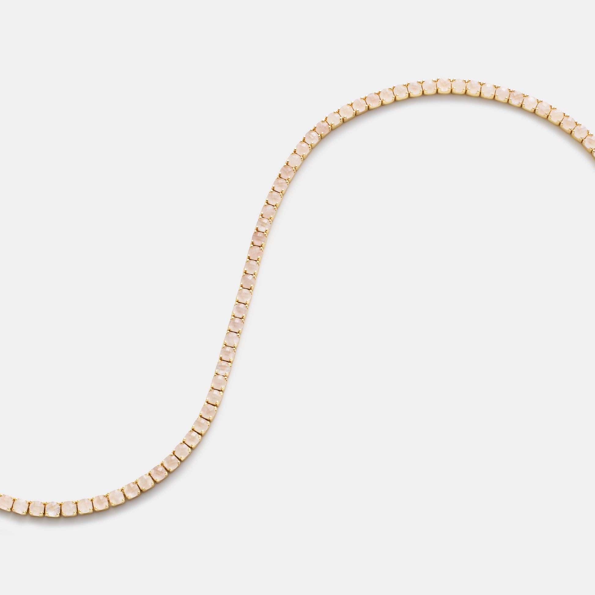 4mm rose quartz tennis necklace