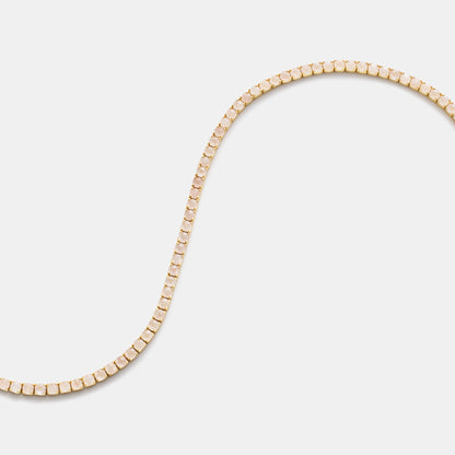 4mm rose quartz tennis necklace